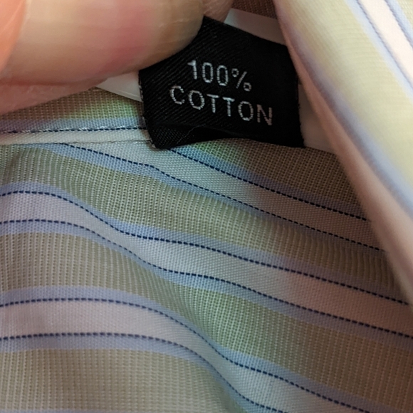 𝅺ESQUIRE Slim Fit No Iron Cotton  17.5 x 34/35 Men’s Dress Shirt. - Picture 3 of 6